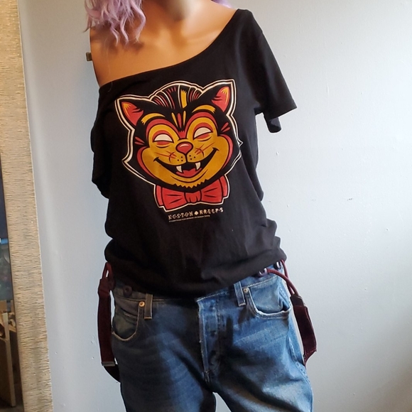 kustom kreeps Tops - Kustom Kreeps Vintage cat shirt